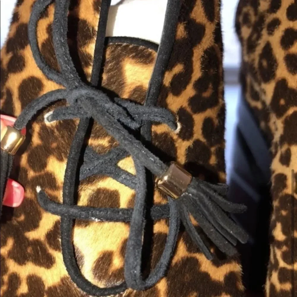 Salvatore Ferragamo Leopard Lace-up Booties